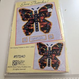 Give Thanks Butterfly Quilt Pattern & Scripture Verse Fabric Panel, Block Party